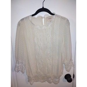 I. Madeline Blouse cream lace peasant cottage core